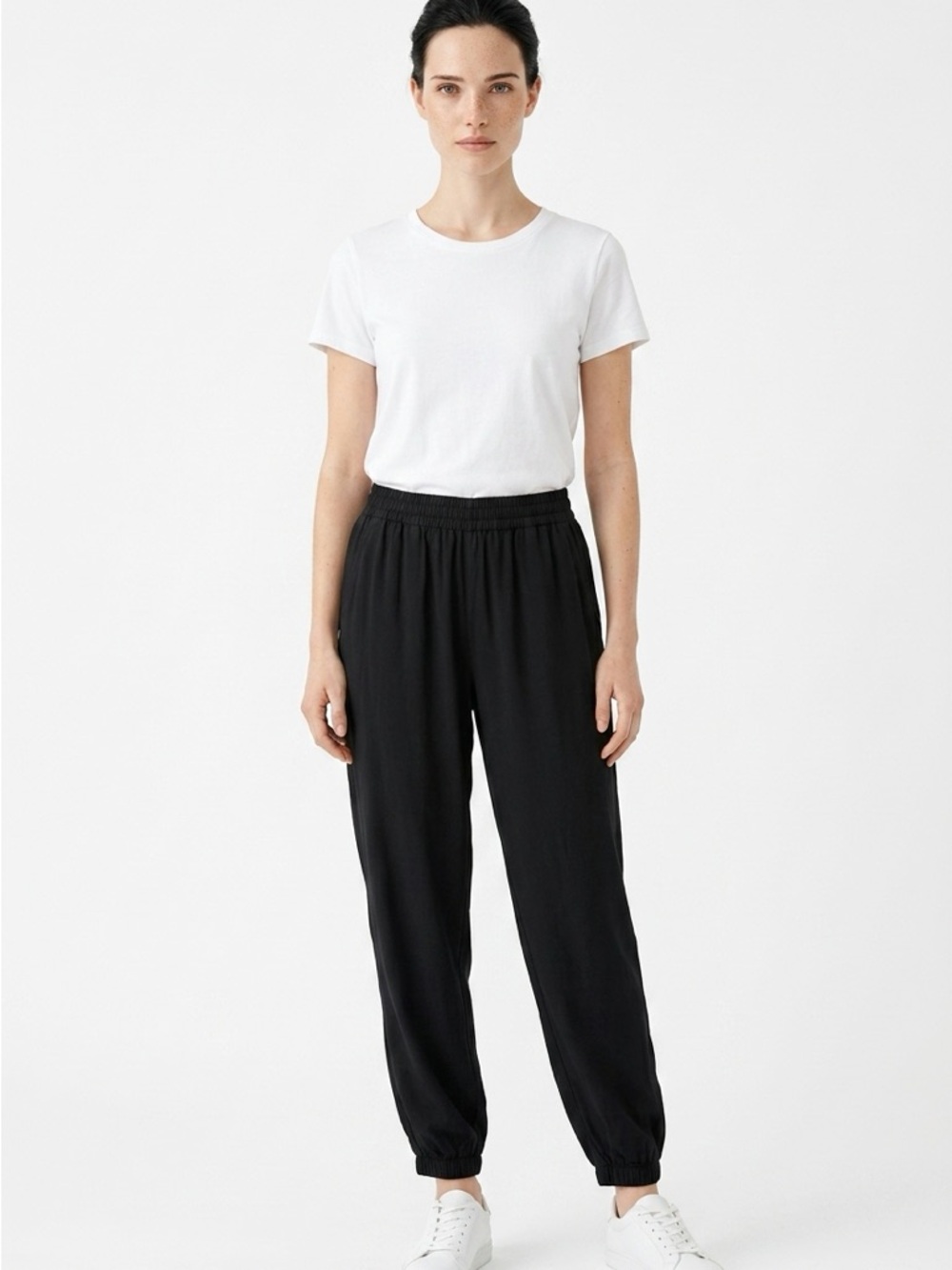 AMERICAN EAGLE | Everyday Elastic-Waist Black Jogger Pants Women’s Size Medium